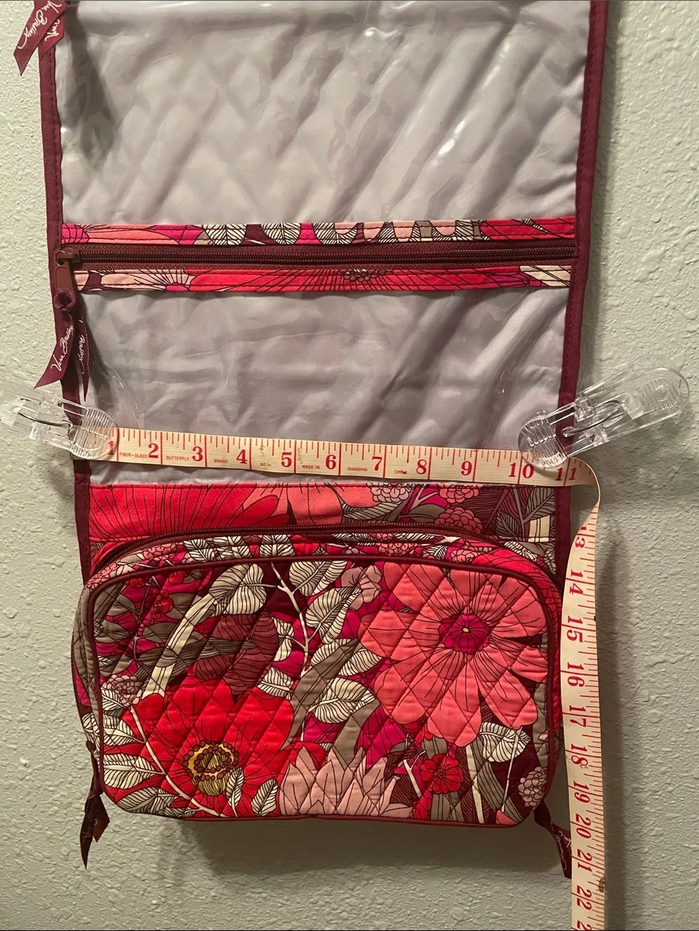 Vera Bradley Red Pink Floral Hanging Organizer traveling